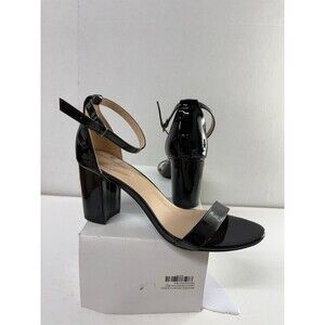 Bandolino Women's Black Comfort Armory Round Toe Block Heel Buckle Sandals 8M